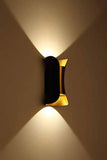 LED Black Golden Outdoor Wall Lamp Modern Up and Down Wall Sconce Light Fixtures 14W 3000k Waterproof Wall Light (Warm White) - Wall Light