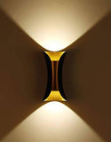 LED Black Golden Outdoor Wall Lamp Modern Up and Down Wall Sconce Light Fixtures 14W 3000k Waterproof Wall Light (Warm White) - Wall Light