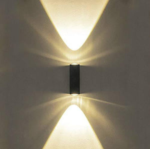 LED Black Outdoor Wall Lamp Modern Up and Down Long Wall Sconce Light Fixtures 3000k Waterproof Wall Light (Warm White) - Wall Light