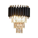 Led Crystal Modern Black Gold Metal Wall Light for Drawing Room (C095) - Warm White - Wall Light
