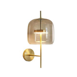 Led Gold Amber Glass Wall Light Metal - Gold Warm White - Wall Light
