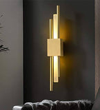 LED Gold Long Tube Glass Wall Light Modern Wall Light - Gold Natural White - Wall Light