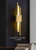 LED Gold Long Tube Glass Wall Light Modern Wall Light - Gold Natural White - Wall Light