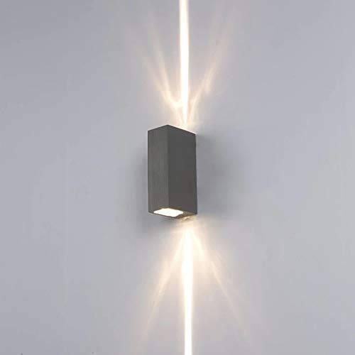LED Grey Outdoor Wall Lamp Modern Up and Down Laser Wall Sconce Light Fixtures 3000k Waterproof Wall Light (Warm White) - Wall Light
