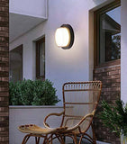 LED Outdoor Ceiling Lamp Modern Wall Sconce Light Fixtures Round 3000k Waterproof Acrylic Wall Light (Warm White) - Wall Light