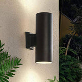 LED Waterproof Cylinder Black Body Wall Lamp, 220-240 V Sconce Warm White 3000K Indoor Outdoor Wall Up Down Light - Warm White - Wall Light