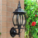M6639 Black Outdoor Exclusive Edition Wall Light Fixture Lantern with Water Glass Shade for House - Warm White - Wall Light
