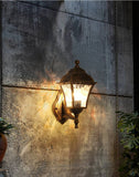 Outdoor Wall Light Rustic Exterior Lantern with Glass - Warm White - Wall Light