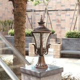 Retro Pillar Light Antique Gate Lamp E27 Lantern Post E27 (Color : Bronze) - Wall Light