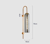 Smokey Long Glass Wall Light Modern Copper Metal Bedroom Living Room Wall Light - Gold Warm White - Wall Light