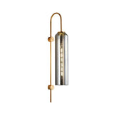 Smokey Long Glass Wall Light Modern Copper Metal Bedroom Living Room Wall Light - Gold Warm White - Wall Light