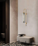 Smokey Long Glass Wall Light Modern Copper Metal Bedroom Living Room Wall Light - Gold Warm White - Wall Light