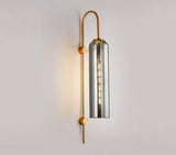 Smokey Long Glass Wall Light Modern Copper Metal Bedroom Living Room Wall Light - Gold Warm White - Wall Light