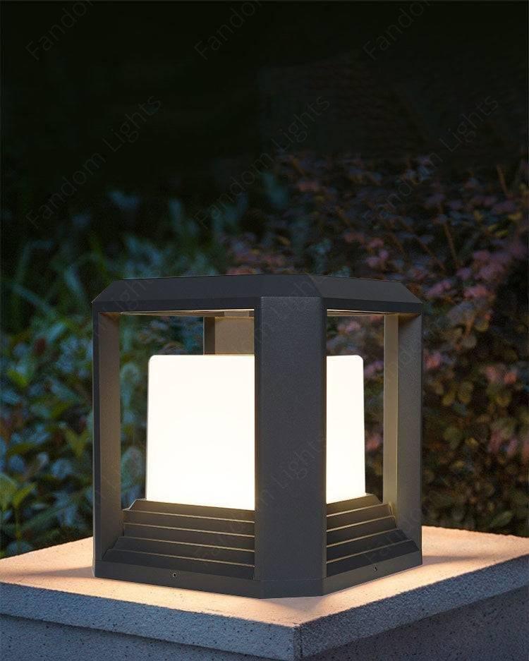 Square Pillar Light Gate Lamp Metal Acrylic E27 Lantern Post (Color ...