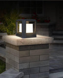 Square Pillar Light Gate Lamp Metal Acrylic E27 Lantern Post (Color : Black) - Wall Light