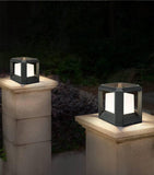 Square Pillar Light Gate Lamp Metal Acrylic E27 Lantern Post (Color : Black) - Wall Light