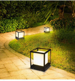 Square Pillar Light Gate Lamp Metal Acrylic E27 Lantern Post E27 (Color : Black) - Wall Light