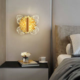 Transparent Butterfly Gold LED Wall Lamp Bedside Light - Warm White - Wall Light