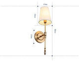 Wall Light Model 2 Long Wall Sconce Light Fixture - Brushed Gold with Fabric Shade - Wall Light