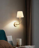 Wall Light Stag Wall Sconce Light Fixture - Brushed Gold with Fabric Shade - Wall Light