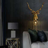 Deer Wall Lamp LED European Creative Wall Lamp Bedroom Bedside Lamp - Gold - Ashish Electrical India