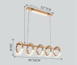 5 Ring Metal Crystal Gold Body Modern LED Chandelier Pendant Light Hanging Lamp - Warm White - Ashish Electrical India